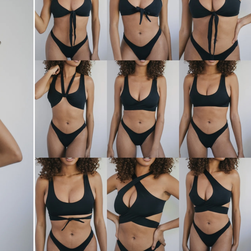 Four Three Seven Kenzie Multi Way Bikini Top Black